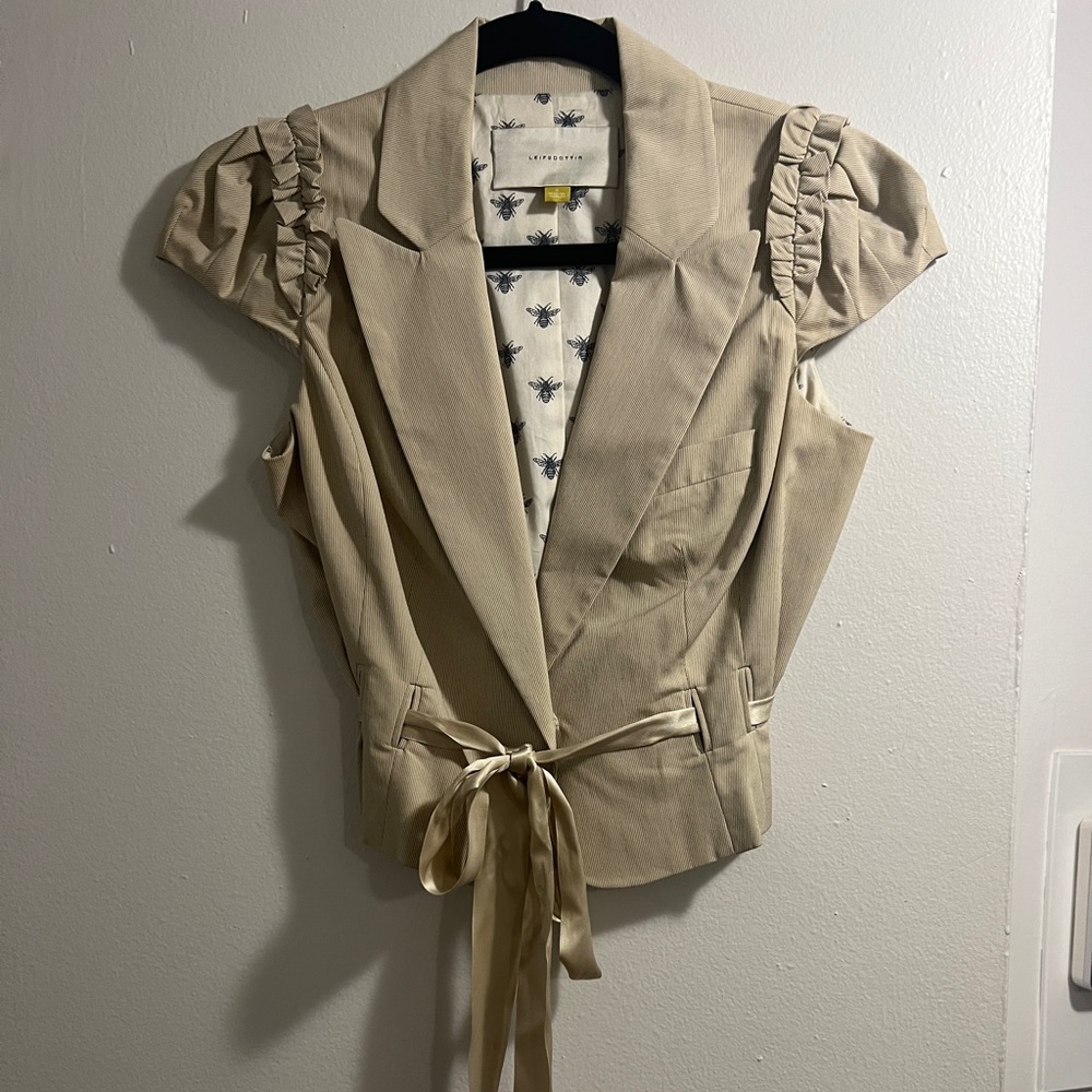 Leifsdottir Beige Puff Sleeve Blazer